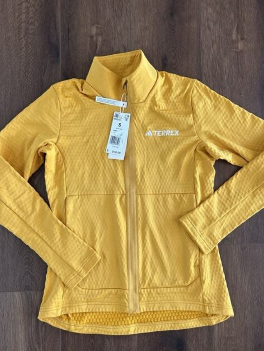 adidas Mustard Yellow Textured Zip Jacket